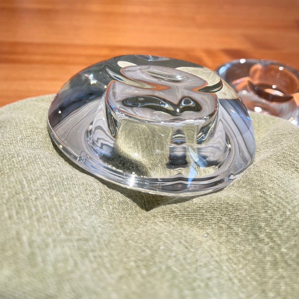 Amour Heart Shaped Crystal Votive Tealight Candle Holders Set of 2 Glass Love - Picture 13 of 16
